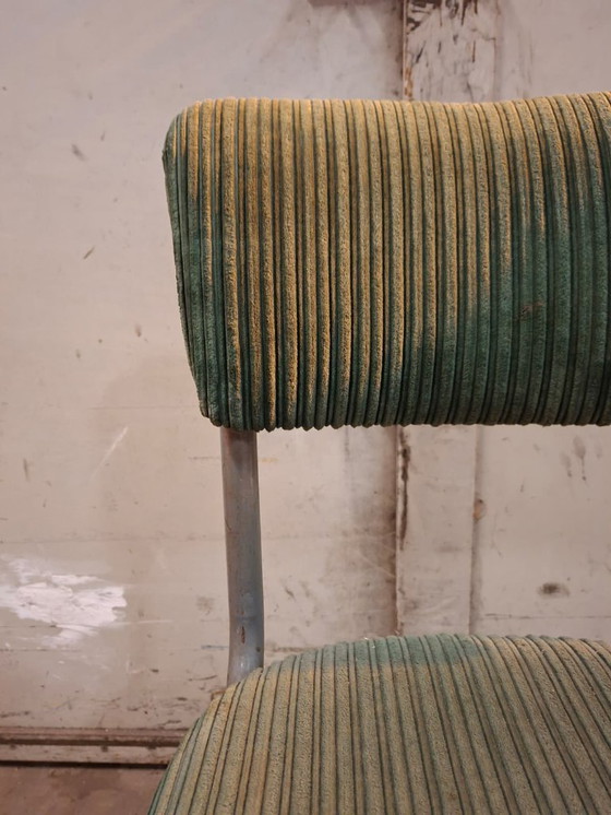 Image 1 of Chaise vintage à structure tubulaire Gebroeders de Wit 1950, tissu côtelé