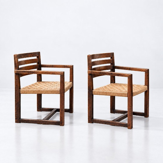 Modernist vintage armchairs (2 pieces in stock), Wood, Brown (photo 2 of 8)