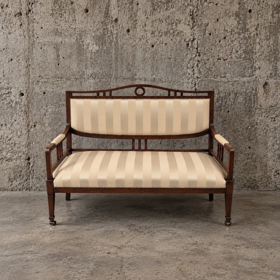 Antikes Mahagoni-Kanapee im Empire-Stil / Directoire-Stil / 1920er Jahre – Sofagarnitur (photo 2 of 4)