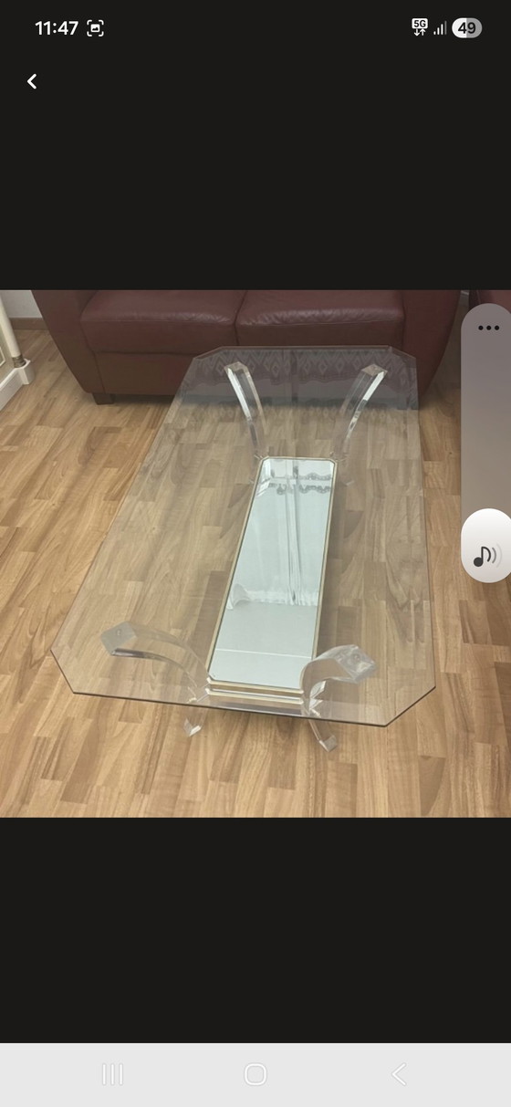 Image 1 of Italian glass coffee table