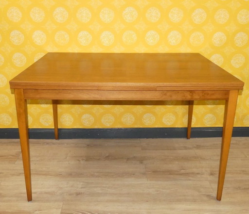 1960s table dining table walnut 80x120 extendable 210cm mid century modern 60s retro table board sixties
