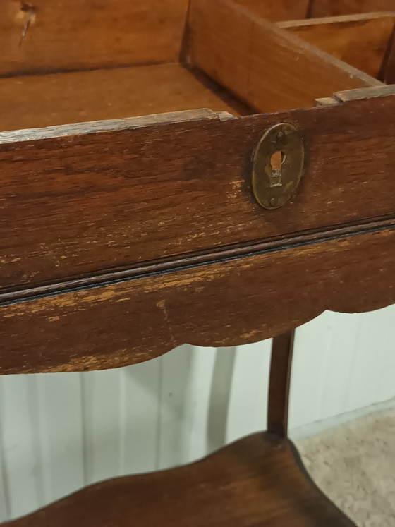 Antique Side table with storage compartment – Wood (photo 8 of 10)