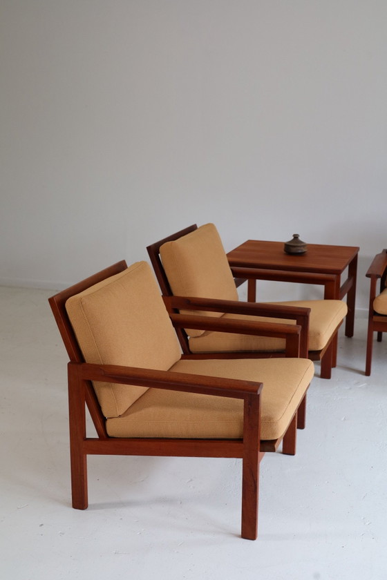 Set of 2 vintage Capella Armchairs Illum Wikkelso 1960s – Eilersen, Wood, Textile (photo 11 of 12)