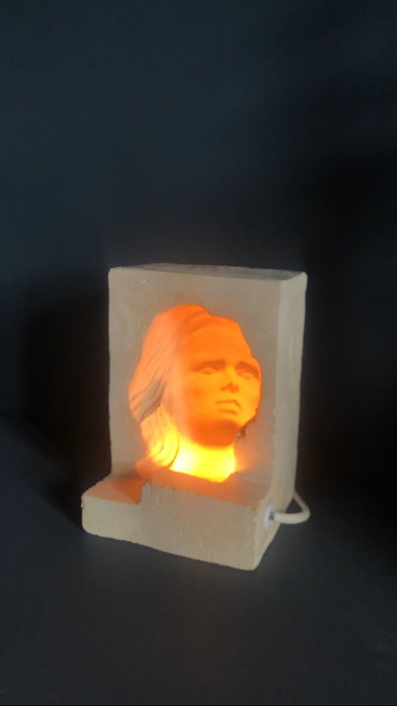 Brutalist Kinetic Art Table Lamp – Stone (photo 20 of 20)