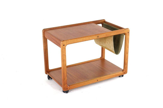 Image 1 of Vildbjerg mobelfabrik trolley with magazine holder, vintage Danish design