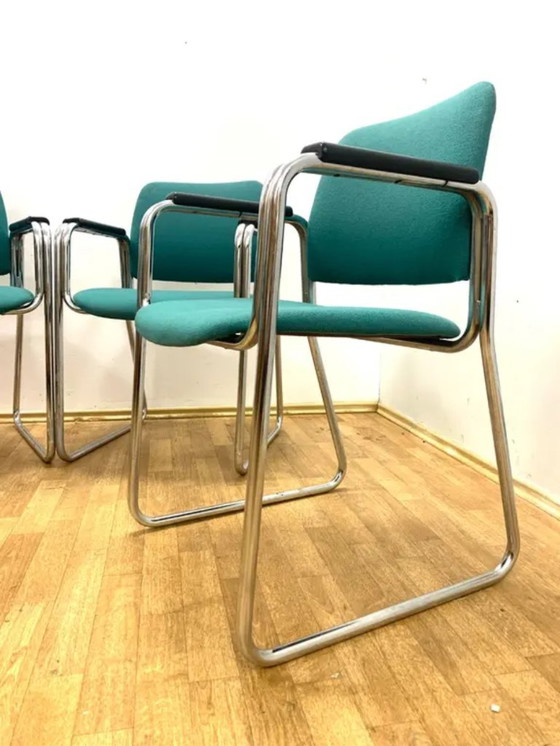 Image 1 of Retro fauteuils met armleuningen, jaren 70-80, Tsjechoslowakije (set van 4)