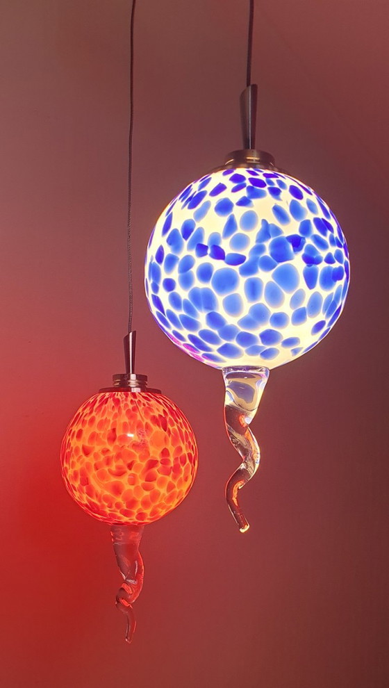 2 hand-blown pendant lamps – Metal (photo 12 of 23)