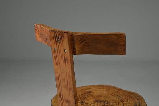 Image 1 of Set brutalist tree trunk chairs, 1970s France. 