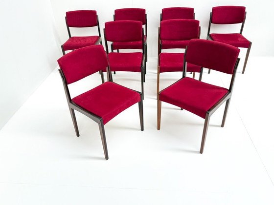 Image 1 of 8x Danish Modern Rosewood Dining Chairs by H.W. Klein for Bramin, 1960s