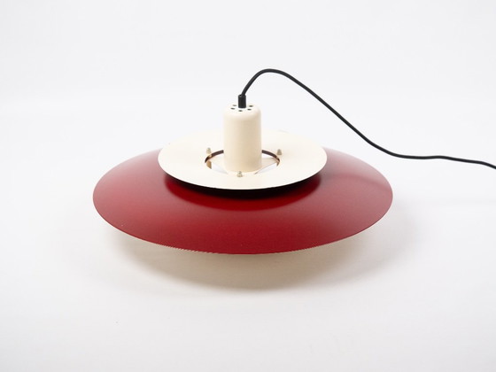Danish vintage Lyskaer pendant lamp by Bent Nordsted, 1980s, Aluminium, White (photo 4 of 10)
