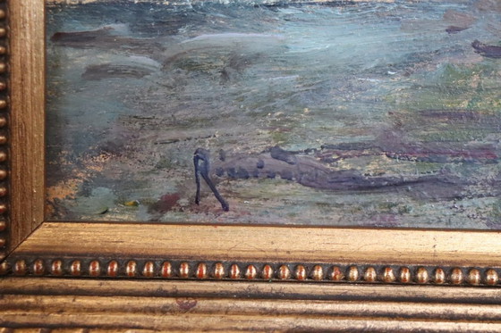 Image 1 of Paesaggio di Ischia, dipinto a olio su tavola, Italia, inizio XX secolo