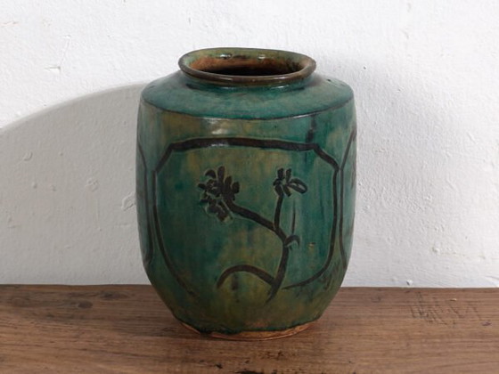 Jarrón asiático antiguo con detalles florales (c.1820) #14 – Jarrones (photo 24 of 40)