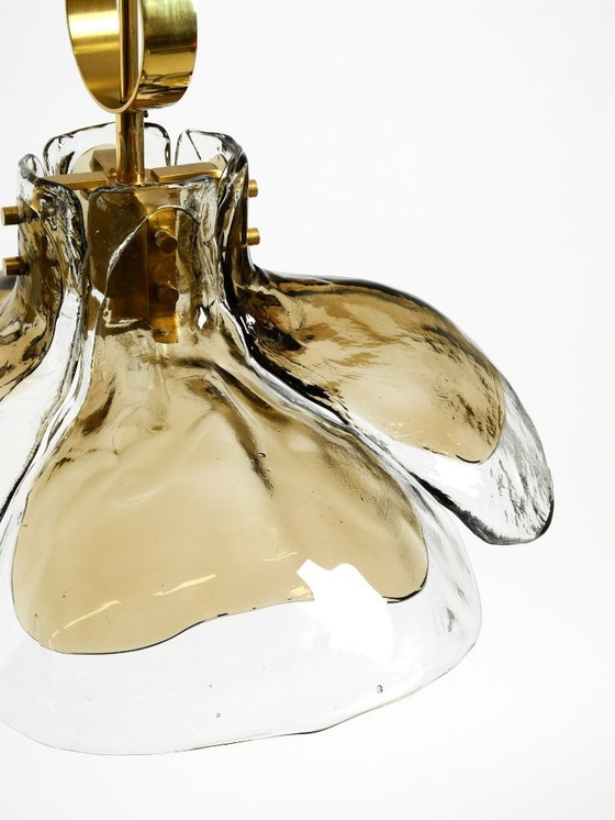 Image 1 of Beautiful, rare, original 1960s J.T. Kalmar Franken heavy Murano glass floral ceiling lamp