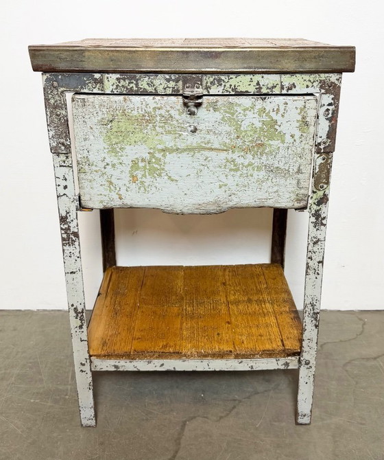 Image 1 of Graue, industrielle Kommode aus Eisen, 1950er Jahre