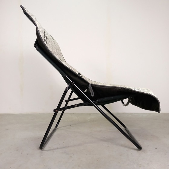 Poltrona vintage IKEA "Lya" / Sedia pieghevole (1987), Design Postmoderno 🌟, Poltrone, polished steel, Tela (foto 2 di 11)