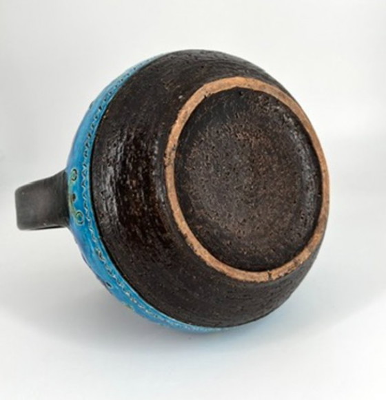 Image 1 of Bitossi Aldo Londi Rimini Blu Jarra - Mid Century Modern Italian Ceramic Pitcher