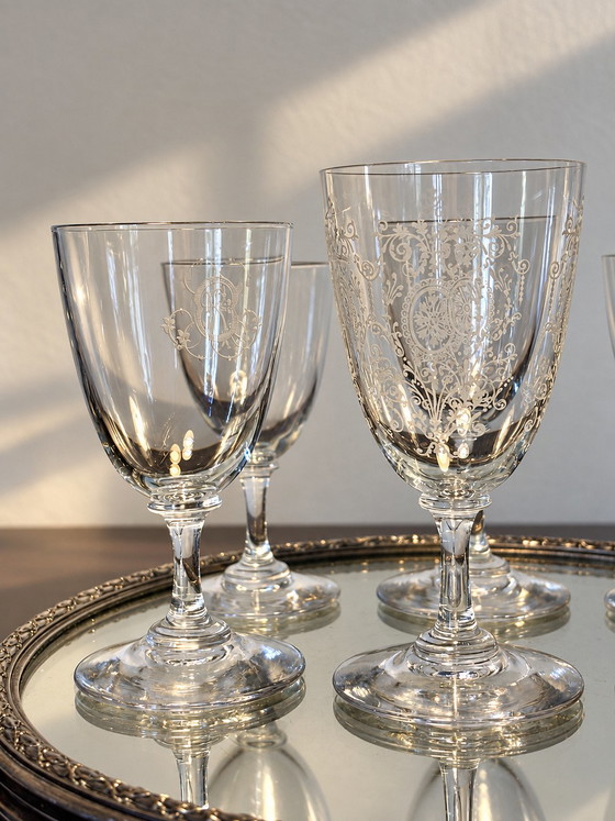 6 Baccarat Glasses Funnel Shaped Late 19th - Early 20th Century – Glass & Decanter, Crystal (photo 11 of 11)