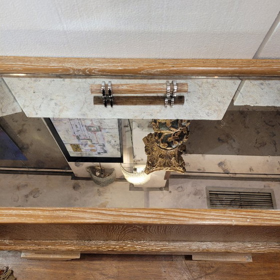 Image 1 of Meuble bar style Art déco, bois de chêne, années 80 – France