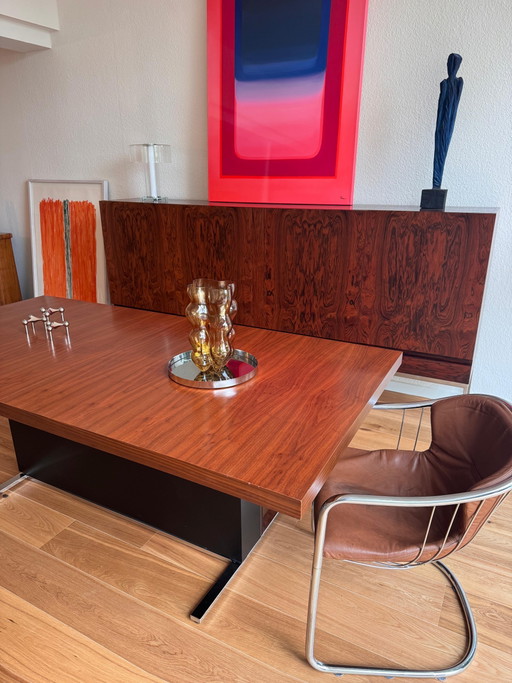Mid Century dining table - extendable - conference table – eettafels, Wood (photo 2 of 5)