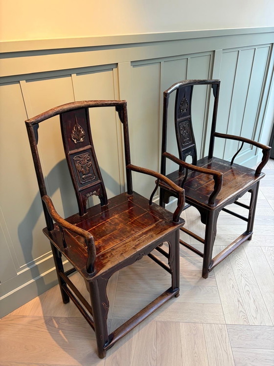 Image 1 of Sedie antiche cinesi della dinastia Qing Jiaqing
