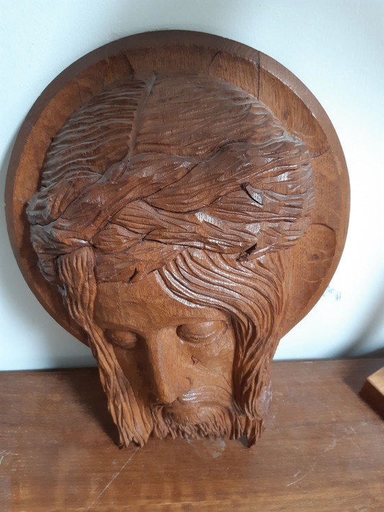 Rilievo in legno intagliato a mano Gesù – Sculture (photo 4 of 6)