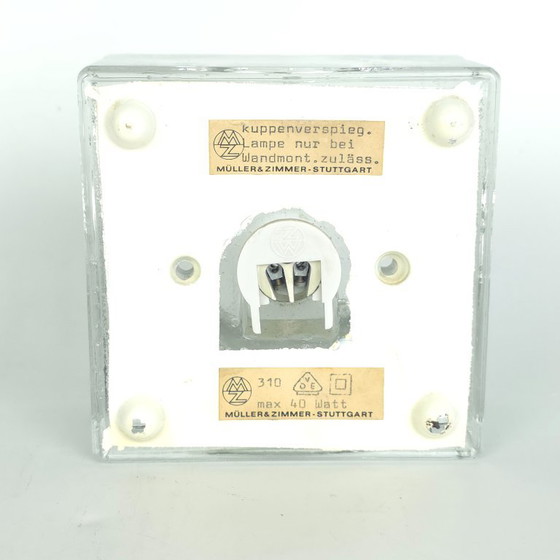 Müller & Zimmer, Vintage glass Ice Cube Wall light, Germany, 1960s, Silver (photo 11 of 11)