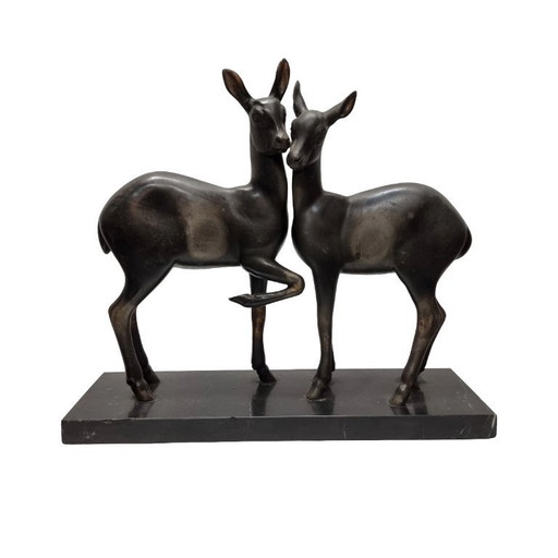 Art Deco beeld met reeën