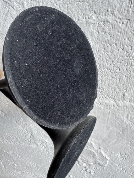 Image 1 of Black Memphis-style candlesticks from the 1980s