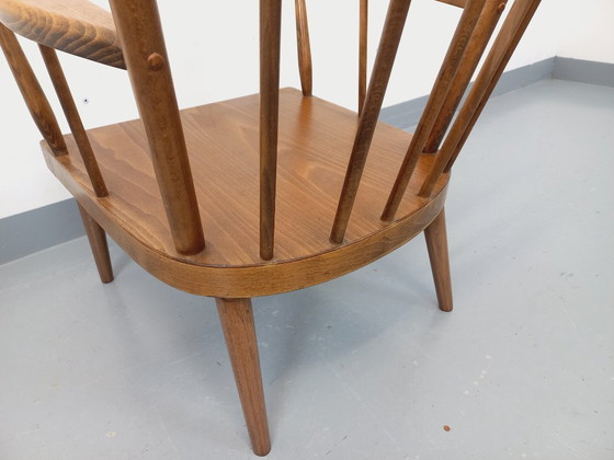 Image 1 of Poltrona vintage Baumann in legno, modello Fan, anni '60