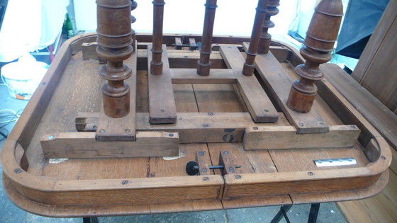 Image 1 of Table à manger extensible antique en chêne naturel vers 1840 dans le style maison de campagne