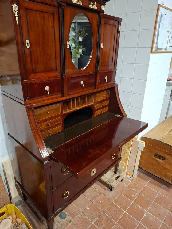 Bureaux Empire vers 1820 – Polissage à la gomme laque magistral – Verre, Bois (photo 2 of 8)