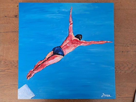 Image 1 of Jovan SRIJEMAC - Vrije sprong - Kunstenaar schilderij