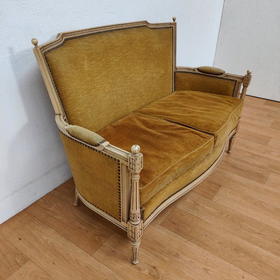 Image 1 of Antikes Sofa und Sessel im Stil Ludwigs XVI.