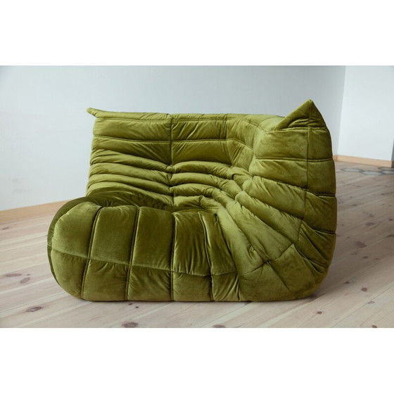 Image 1 of Togo vintage woonkamer set in groen fluweel van Michel Ducaroy voor Ligne Roset, Frankrijk 1970