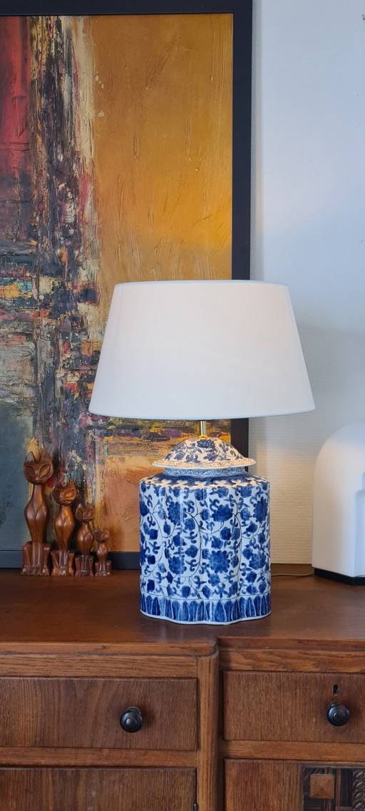 tea bus lamp with floral design hand painted