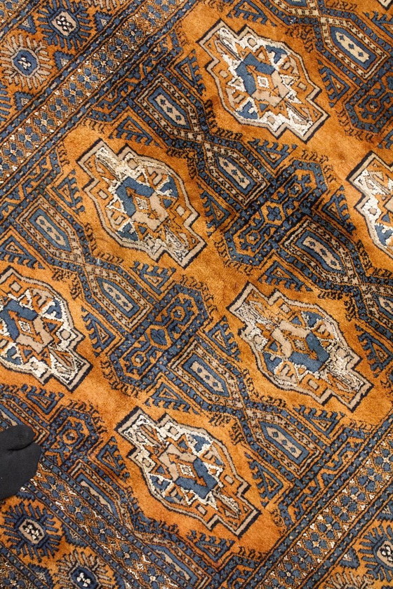 Antique Brown Persian Wool Rug With Blue Patterns – Rugs & carpets (photo 4 of 7)
