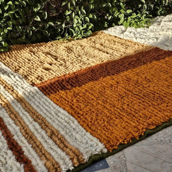 Image 1 of Beni Ourain Marokkaans tapijt, 3x2,5m Berberbruin tapijt, tapijt in aardetinten, terracotta tapijt