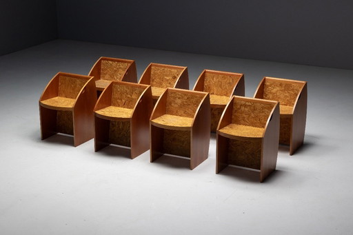 Chaises géométriques postmodernes, Italie, années 1980