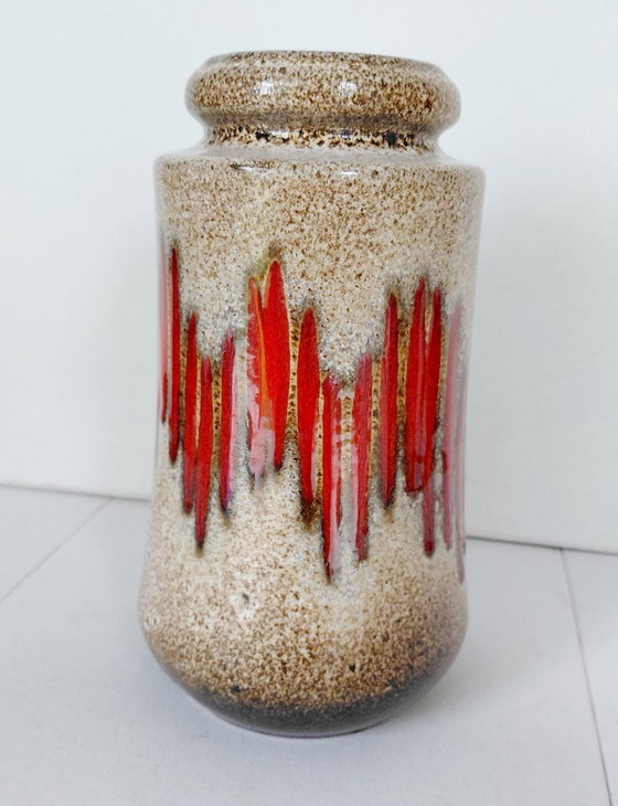 Vase Scheurich 549-21, Décor Lora Flamboyant Rouge, MCM Années 70 – Scheurich W-Germany, Ceramic (photo 4 of 11)