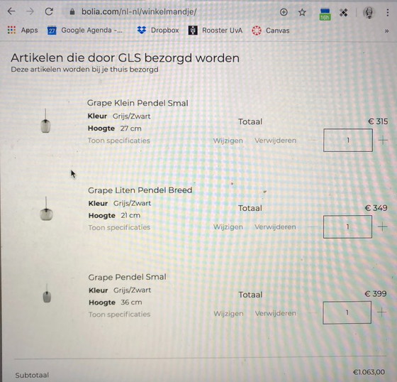 Image 1 of Lampe Bolia Pendentif raisin