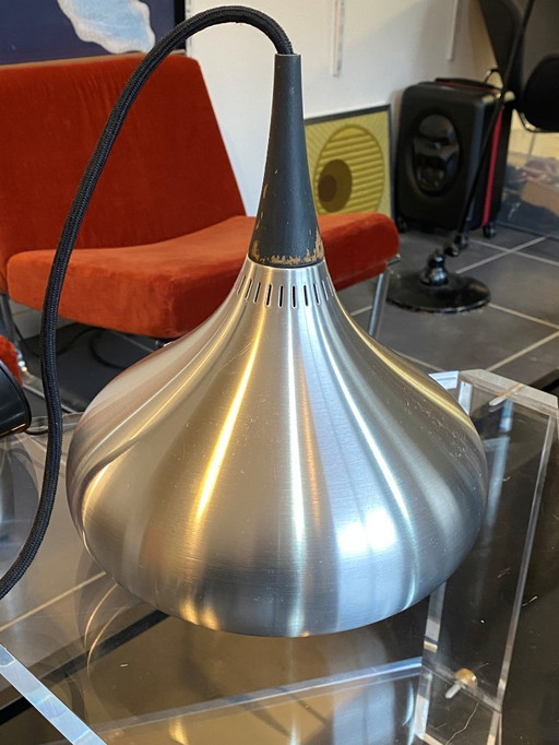 Lamp suspension n1 aluminum alu Johannes Hammerborg Fog & Morup Denmark vintage 1970