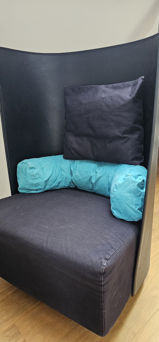 Poltrona lounge Zanotta Campo con schienale alto – Poltrone, Leather, Textile (photo 3 of 6)