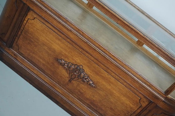 Image 1 of Mobiletto portagioie/bancone da negozio antico in rovere francese, inizio XX secolo