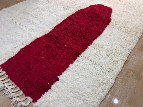 Tapis En Laine Fait Main 1,5/2,5 M Rouge Et Blanc – Ahrend, Wool (photo 3 of 10)