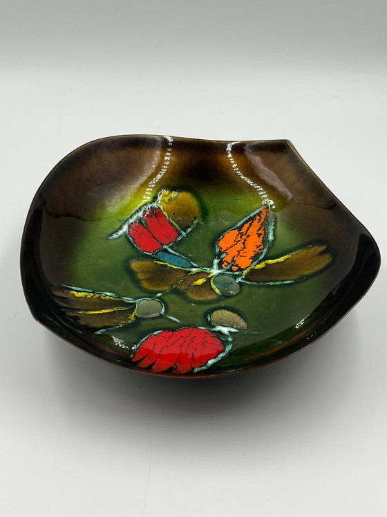 Large Laurana copper art bowl by Bastianelli, Decorative Objects, Green, Mid Century Modern (photo 5 of 13)