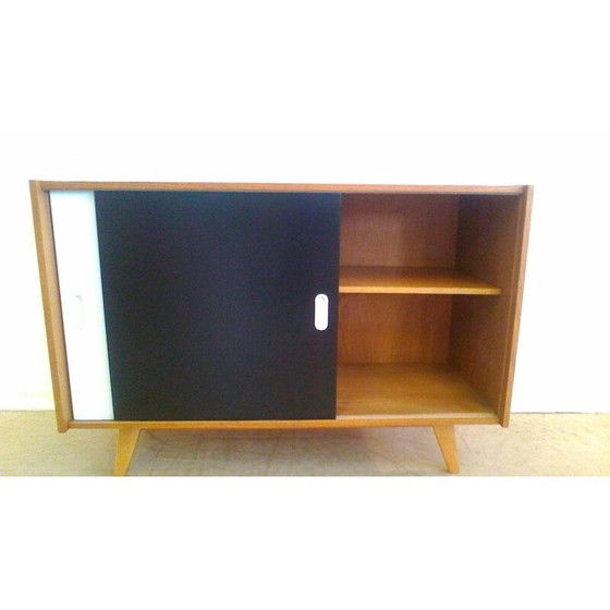 Image 1 of Vintage black and white oak sideboard by Jiroutek interier, 1960