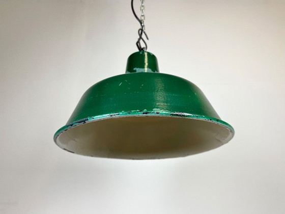 Image 1 of Green Industrial Factory Pendant Lamp, 1960s
