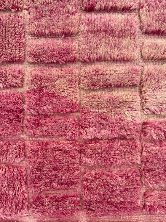 Image 1 of MAROKAAN CHECKERED PINK Wollen Vloerkleed 160x220 cm