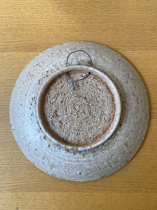 Vintage Ambacht Haalderen Keramiek Wandbord – Moeder en Kind (26 cm)