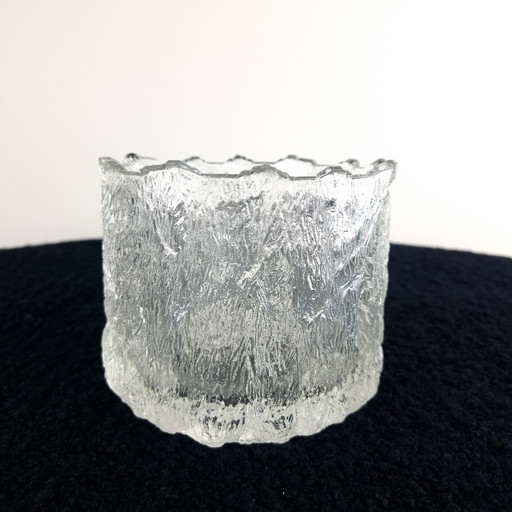 Vase/seau à glace vintage Pukeberg en verre à glace, milieu du siècle, années 1970 – decoratieve objecten (photo 2 of 8)